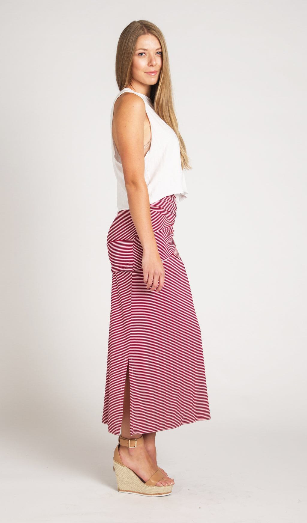 Wrapped Waist Maxi Skirt